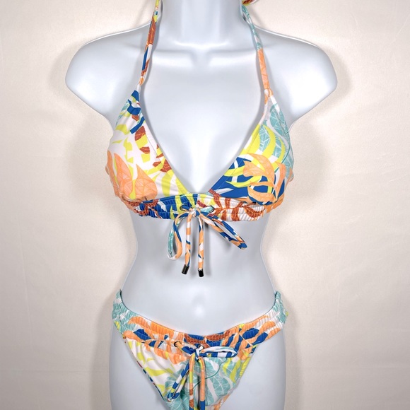Venus Size Small Two Piece Bikini Set Hawaiian Print - Picture 1 of 8